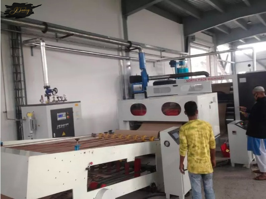 Corrugated Color Box 2 Layer Fluter Cardboard Make Automatic Single Facer Production Line